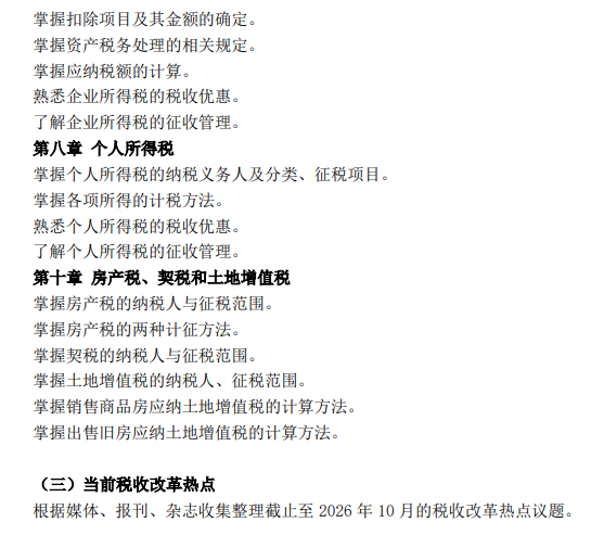 上海理工大学2027年硕士研究生考试大纲-税务专业基础