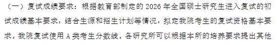 上海社会科学院2026年硕士研究生招生复试分数线