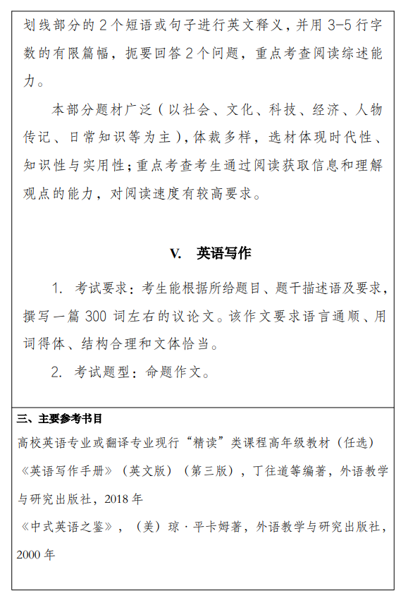 常州大学2027年硕士研究生入学考试初试科目考试大纲及参考书目-翻译硕士英语