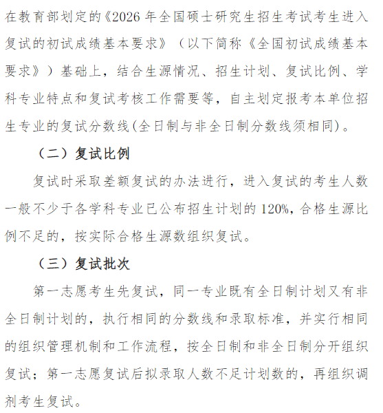江苏大学2026年硕士研究生招生复试分数线