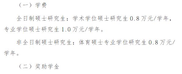 南京体育学院2027年硕士研究生学费及奖助